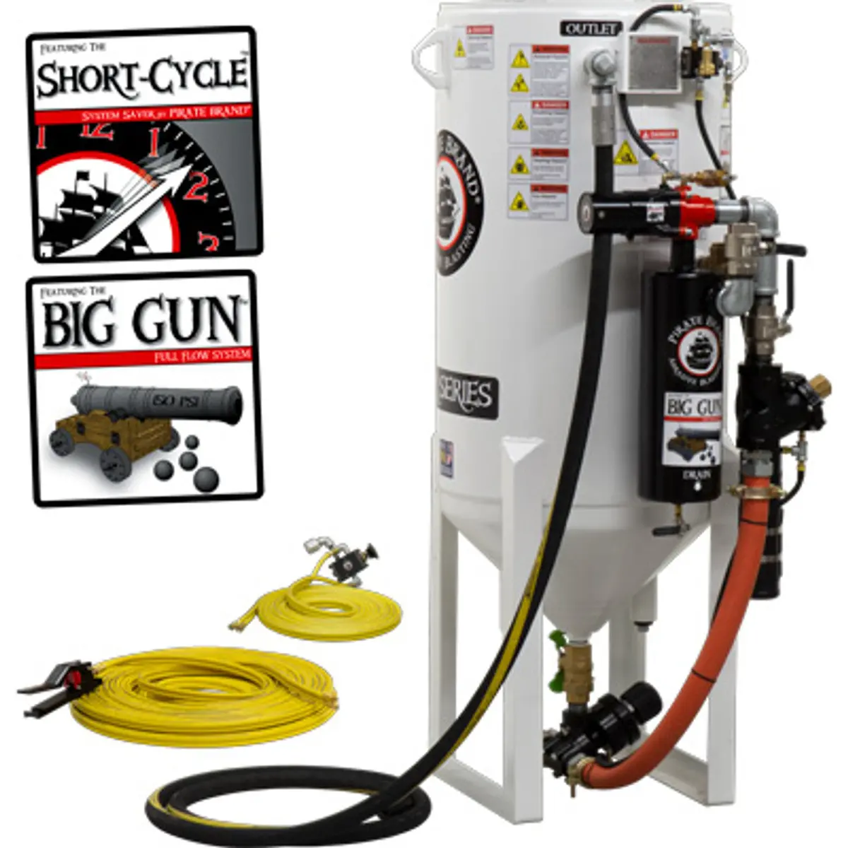 Pirate Brand, S-Series, Short-Cycle™ Series - 10 Cu Ft., Single Outlet, Standard Model - Blast Pot, Stationary, Pressure Release System, Pneumatic Controls 1