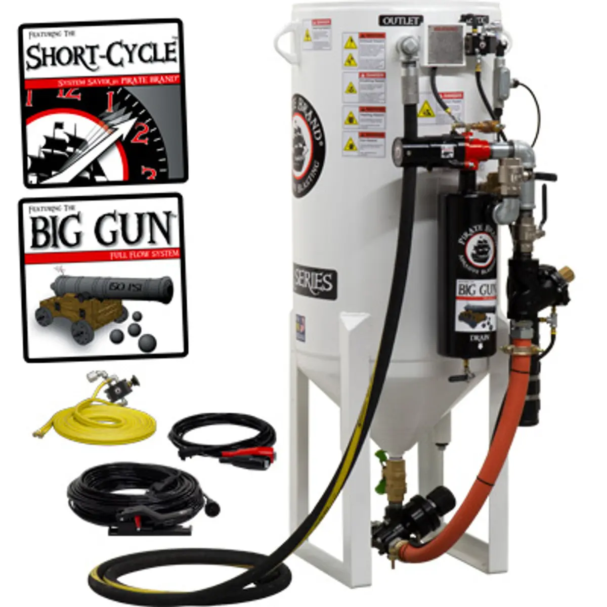 Pirate Brand, S-Series, Short-Cycle™ Series - 10 Cu Ft., Single Outlet, Standard Model - Blast Pot, Stationary, Pressure Release System, 12Vdc Electric Controls 1