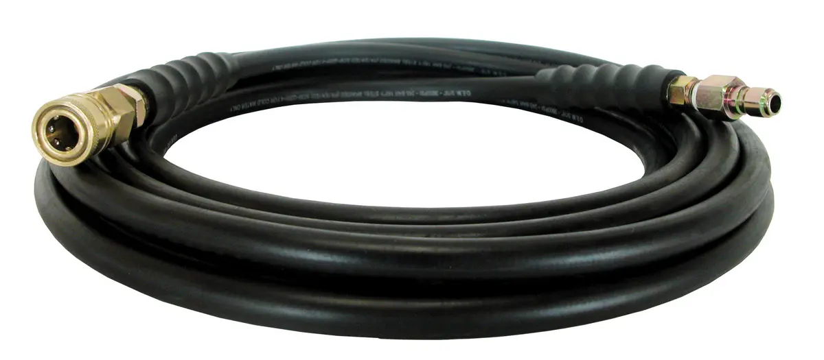25' Black High Rubber Pressure Hose  - 1/4" 4000Psi 1