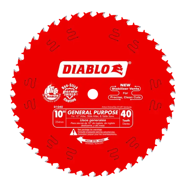 Diablo 10", 40-Teeth Circular Saw Blade D1040x 1
