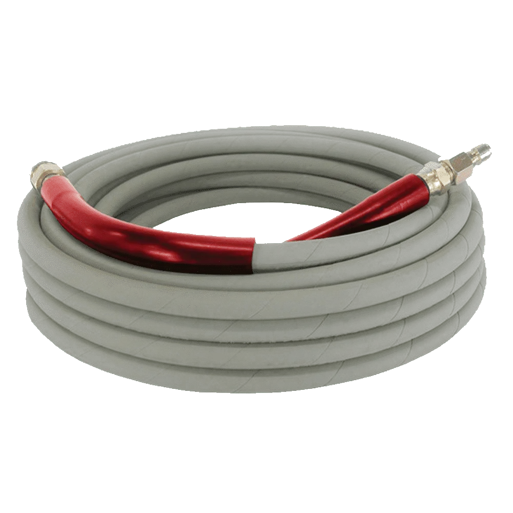 100' Grey High Pressure Rubber Hose - 3/8" 6000Psi 1