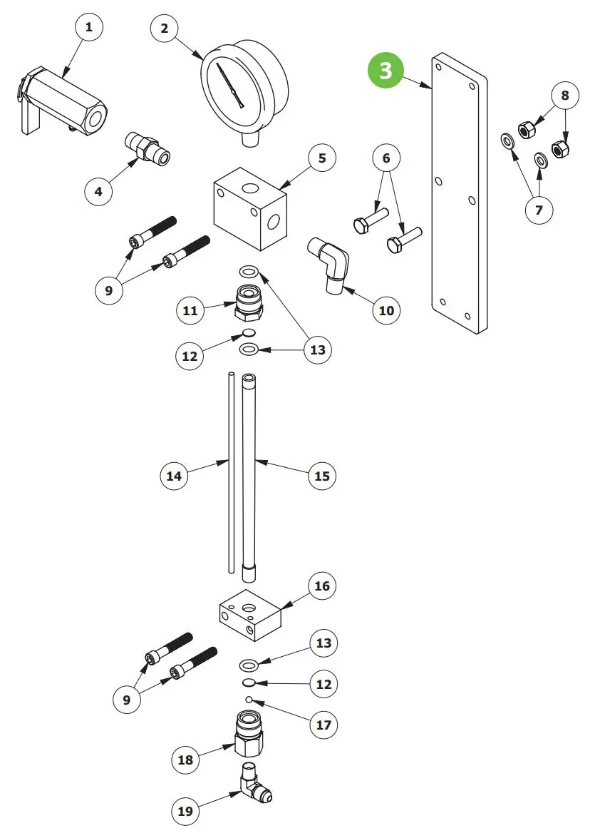 Binks 101-9471 Flow Meter Back Plate 1