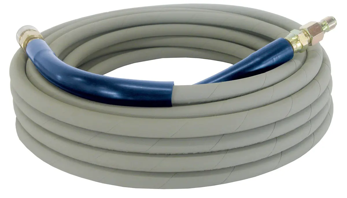 100' Grey High Pressure Rubber Hose - 3/8" 4000Psi 1