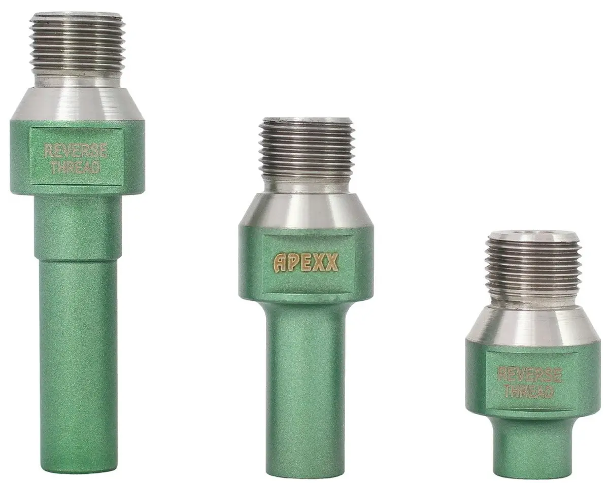 Apexx Reverse-Thread Adapters For Incremental Cutting Bit 2" 1