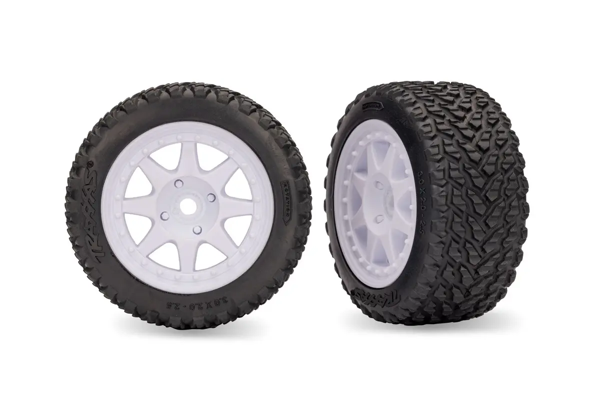 White Front Mini Rally Wheels With Tires (Hard) (2) 1