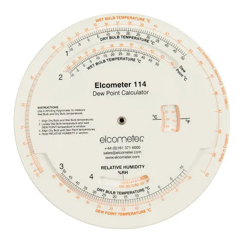 Dewpoint Calculator | Elcometer 114 1