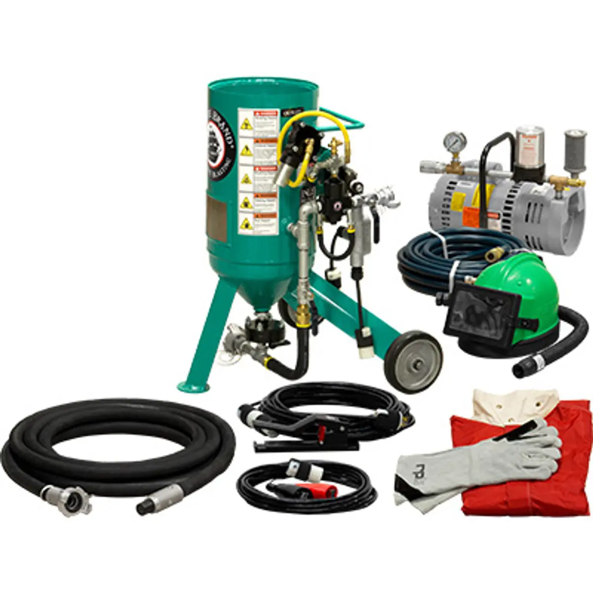 Pirate Brand, C-Series Jr., 0.5 Cu Ft., Silver Low Pressure Blasting Package - Blast Pot, Portable, Pressure Release System, 12Vdc Electric Controls 1