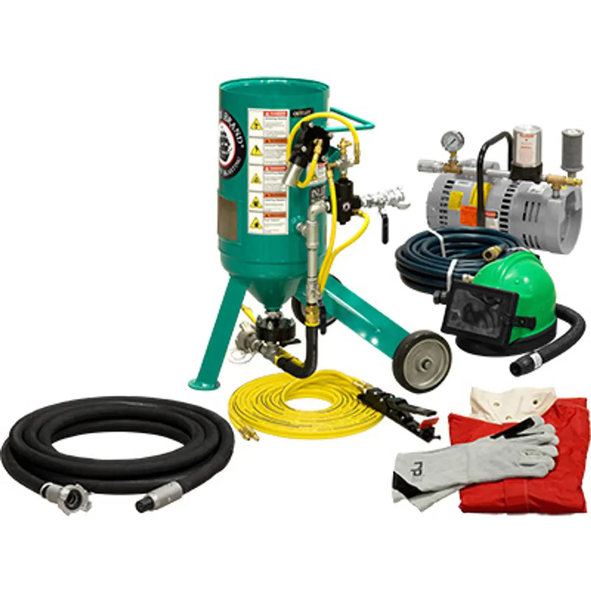Pirate Brand, C-Series Jr., 0.5 Cu Ft., Silver Low Pressure Blasting Package - Blast Pot, Portable, Pressure Release System, Pneumatic Controls 1