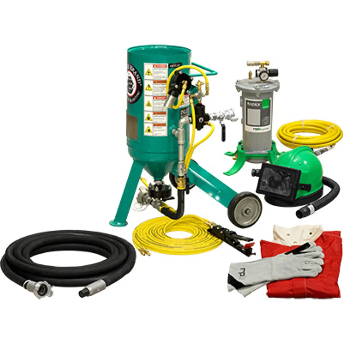 Pirate Brand, C-Series Jr., 0.5 Cu Ft., Silver Blasting Package - Blast Pot, Portable, Pressure Release System, Pneumatic Controls 1