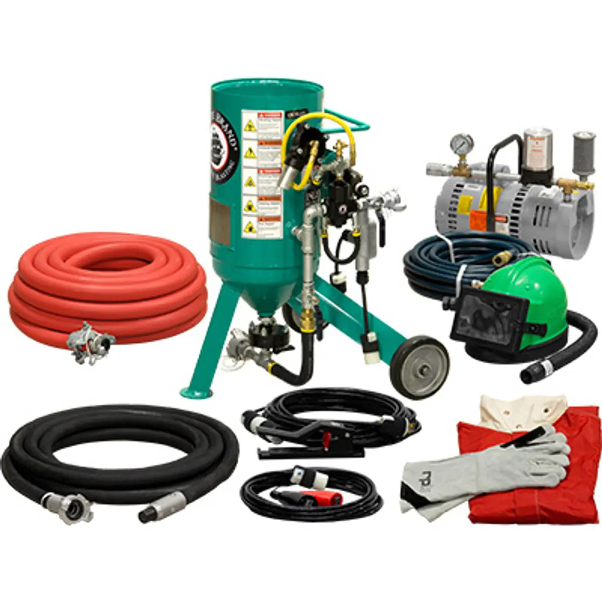 Pirate Brand, C-Series Jr., 0.5 Cu Ft., Gold Low Pressure Blasting Package - Blast Pot, Portable, Pressure Release System, 12Vdc Electric Controls 1