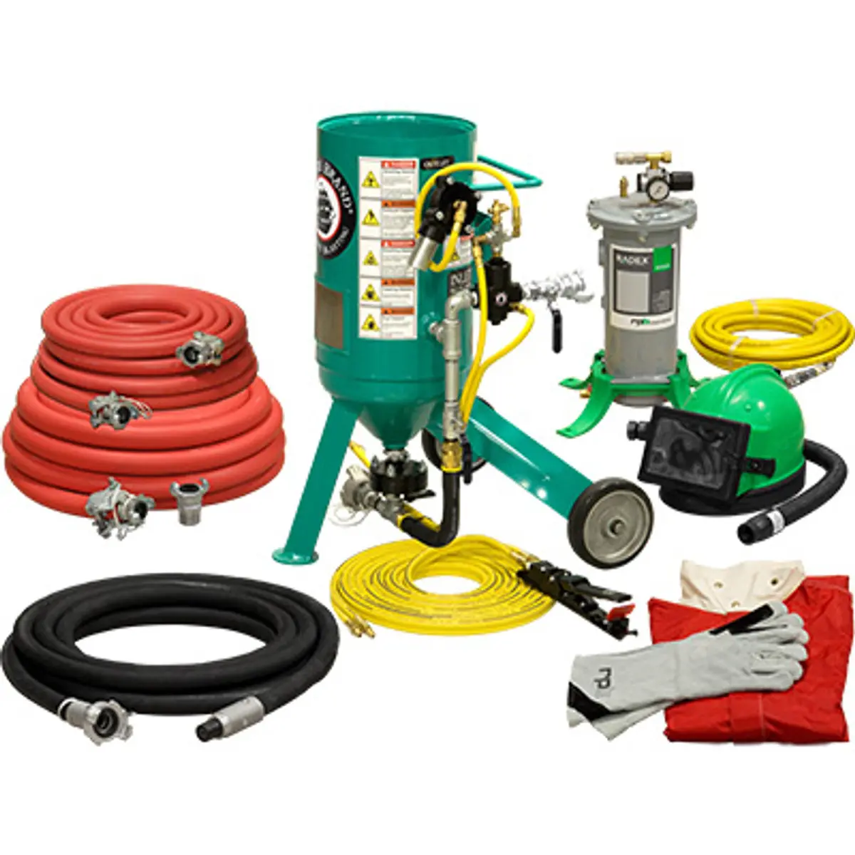 Pirate Brand, C-Series Jr., 0.5 Cu Ft., Gold Blasting Package - Blast Pot, Portable, Pressure Release System, Pneumatic Controls 1