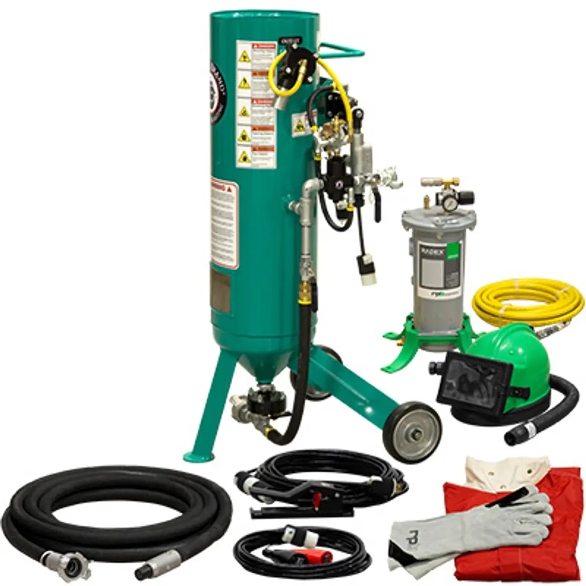 Pirate Brand, C-Series Jr., 1 Cu Ft., Silver Blasting Package - Blast Pot, Portable, Pressure Release System, 12Vdc Electric Controls 1