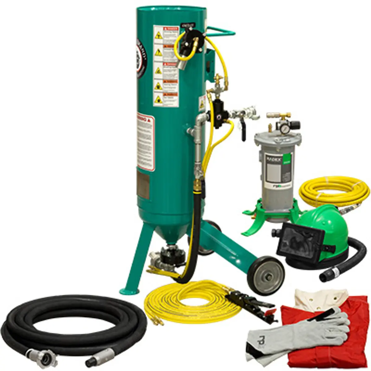 Pirate Brand, C-Series Jr., 1 Cu Ft., Silver Blasting Package - Blast Pot, Portable, Pressure Release System, Pneumatic Controls 1