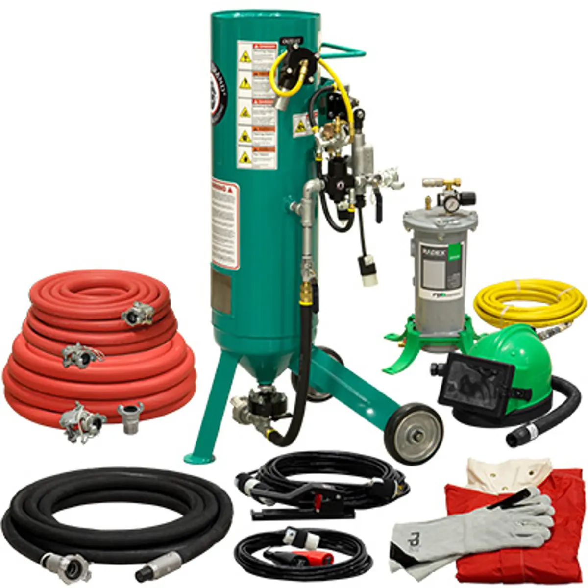 Pirate Brand, C-Series Jr., 1 Cu Ft., Gold Blasting Package - Blast Pot, Portable, Pressure Release System, 12Vdc Electric Controls 1