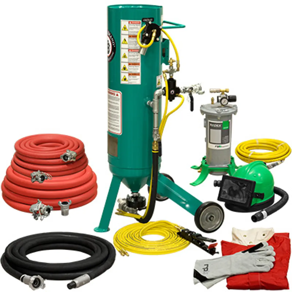 Pirate Brand, C-Series Jr., 1 Cu Ft., Gold Blasting Package - Blast Pot, Portable, Pressure Release System, Pneumatic Controls 1
