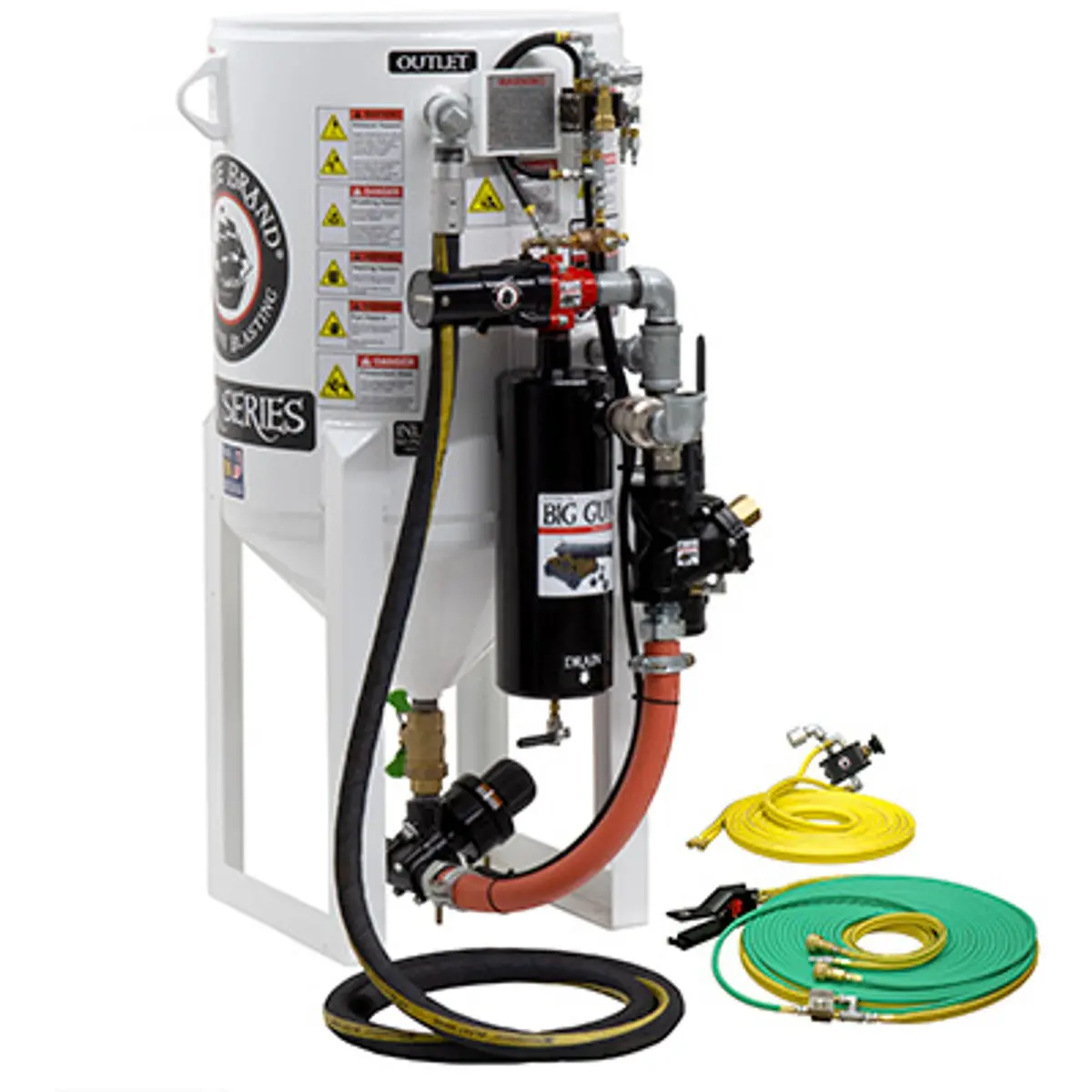 Pirate Brand, S-Series, Short-Cycle™ Series - 6.5 Cu Ft., Single Outlet W/ Abrasive Cut-Off (Hose Mounted) - Blast Pot, Stationary, Pressure Release System, Pneumatic Controls 1