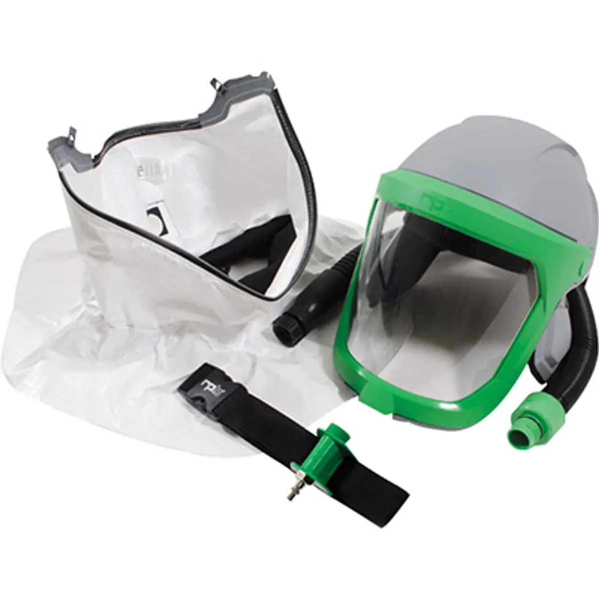 Pirate Brand - Rpb®, Z-Link® Respirator W/ Tychem Sl Shoulder Cape, Constant Flow Valve, Ansi Z87+ Safety Lens, Ansi Z89.1 Hard Hat Protection (Niosh Approved No. Tc-19C-0535 Type C) 1