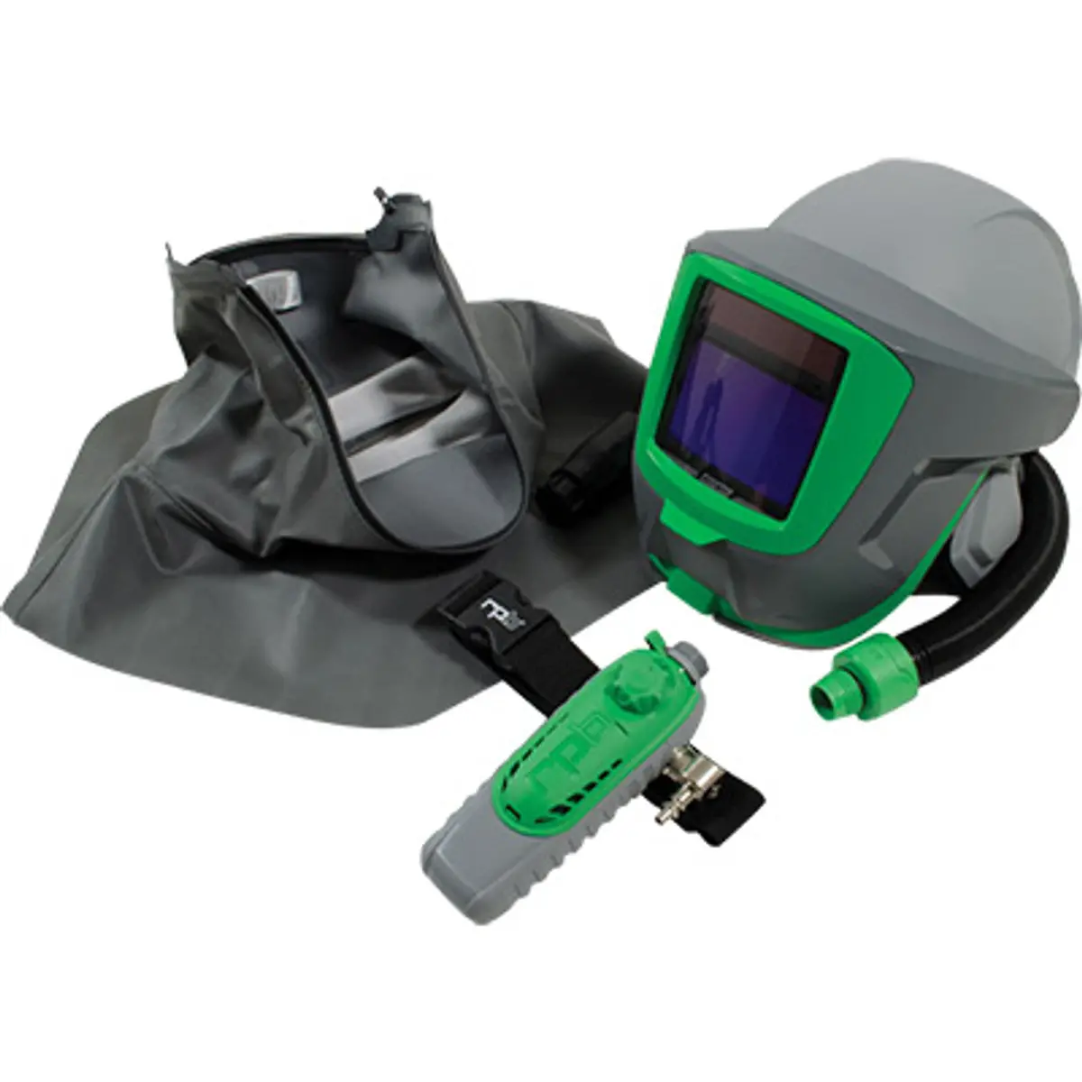 Pirate Brand - Rpb®, Z-Link®+ Respirator W/ Zytec Fire-Rated Shoulder Cape, Weld Visor W/ Auto-Darken Filter, C40 Climate Control Device, Ansi Z87+ Safety Lens, Ansi Z89.1 Hard Hat Protection (Niosh Approved No. Tc-19C-0535 Type C) 1