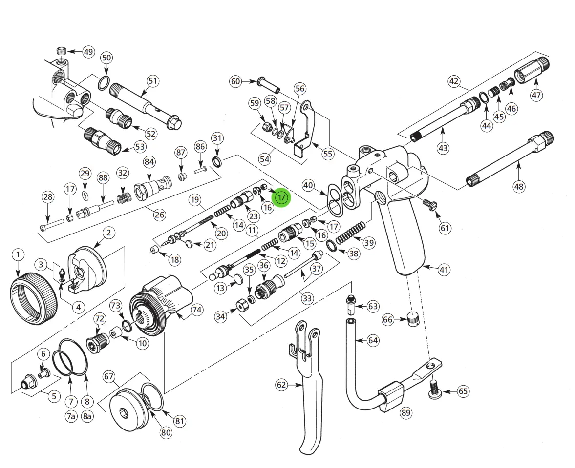 Binks 52-487 Locknut; Gel Coat Gun 1