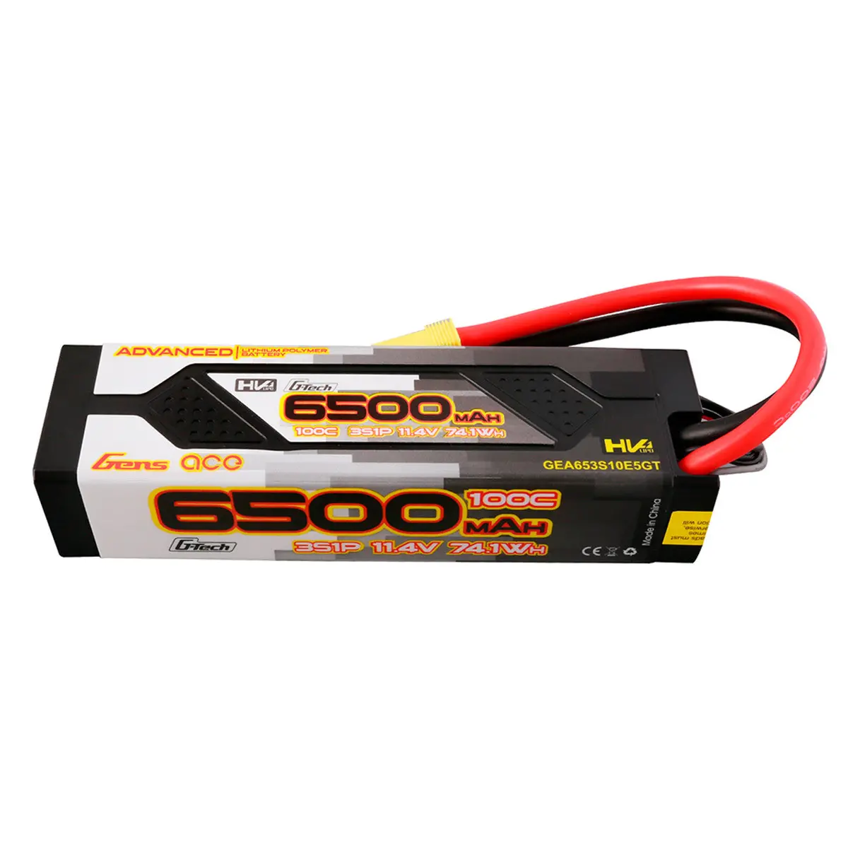 Gens Ace 6500Mah 3S 11.4V 100C G-Tech Advanced Hardcase Lipo Battery Pack 60# With Ec5 Plug 1