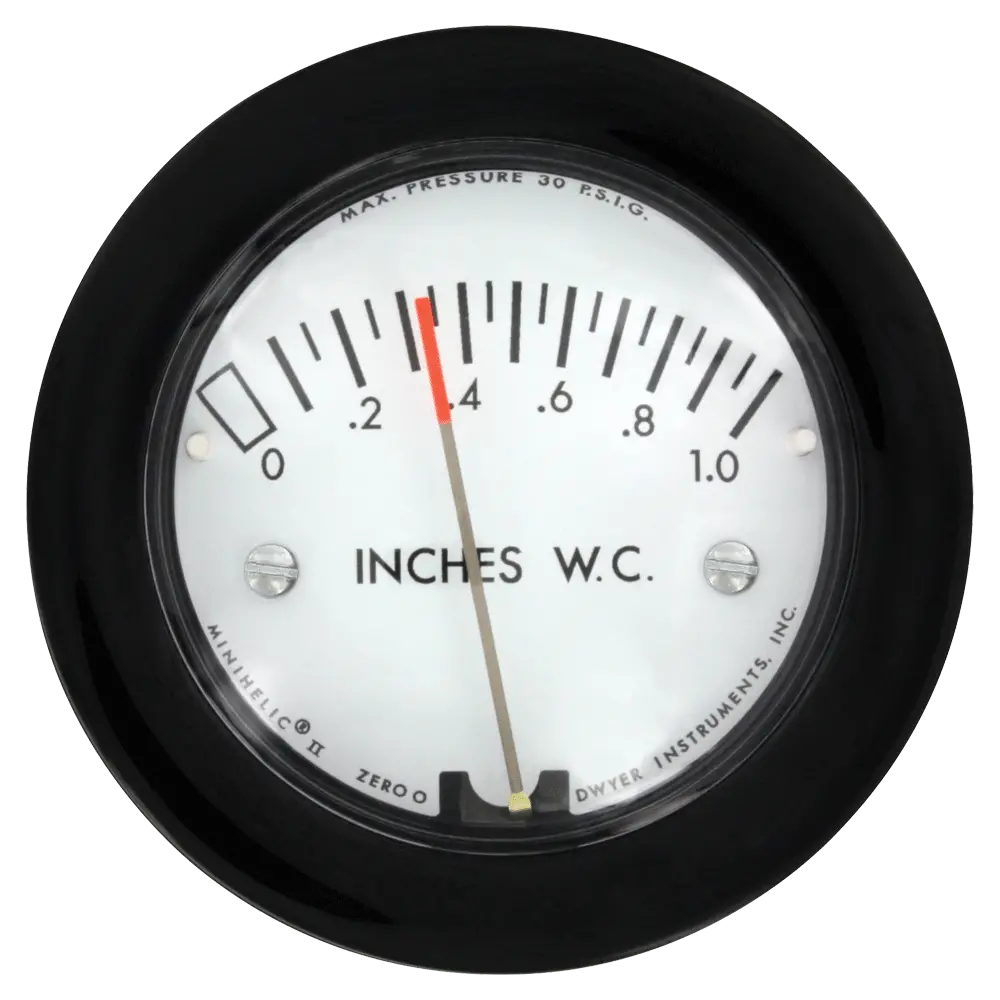 Differential Pressure Gauge, Range 0-10” W.C., 1/8” Male Npt Connection 1