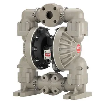 Pro Series 2" Non-Metallic Diaphragm Pump, 145 Gpm, Cast Iron Center, Poly Caps & 3-Piece Manifold W/Flange, Poly Seat, Ptfe Ball, Ptfe/Santoprene Diaphragm 1