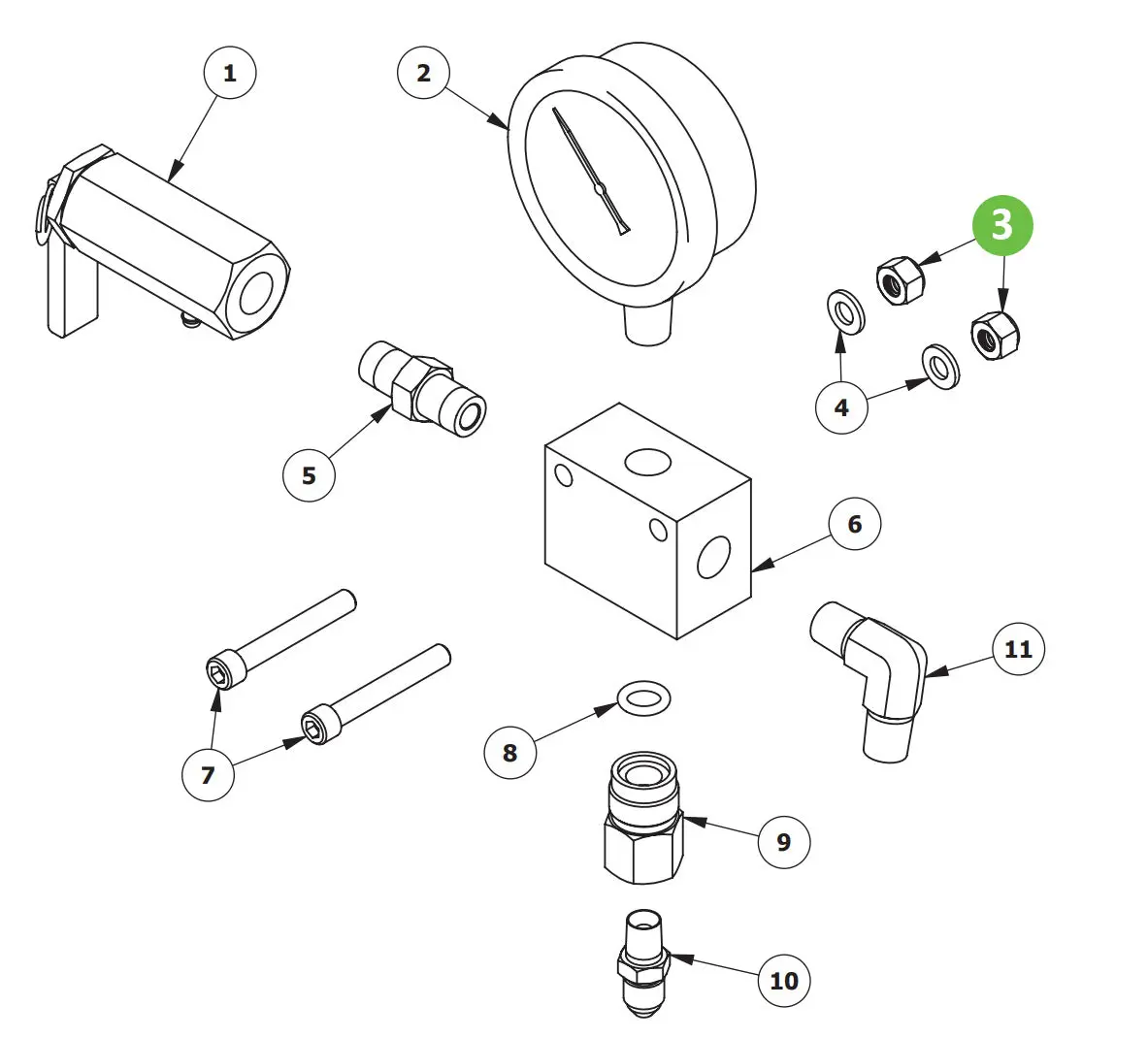 Binks 20-6042 Nylok Hex Nut 1