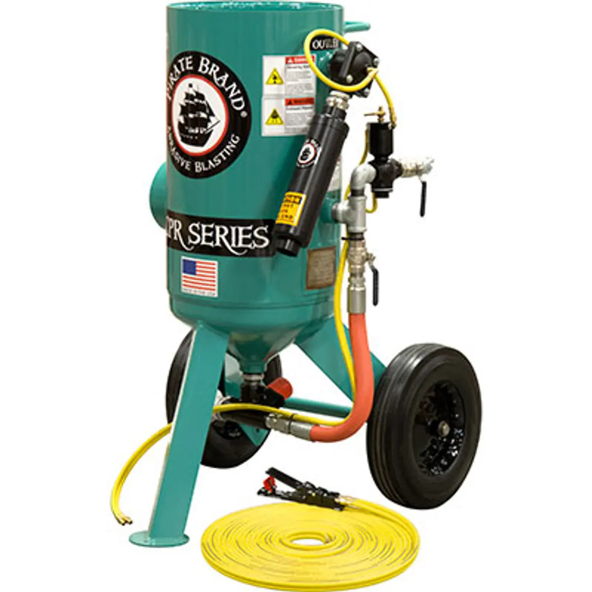 Pirate Brand, C-Series, 3 Cu Ft., Base Blasting Package - Blast Pot, Portable, Pressure Release System, Pneumatic Controls W/Mpv Metering Valve 1