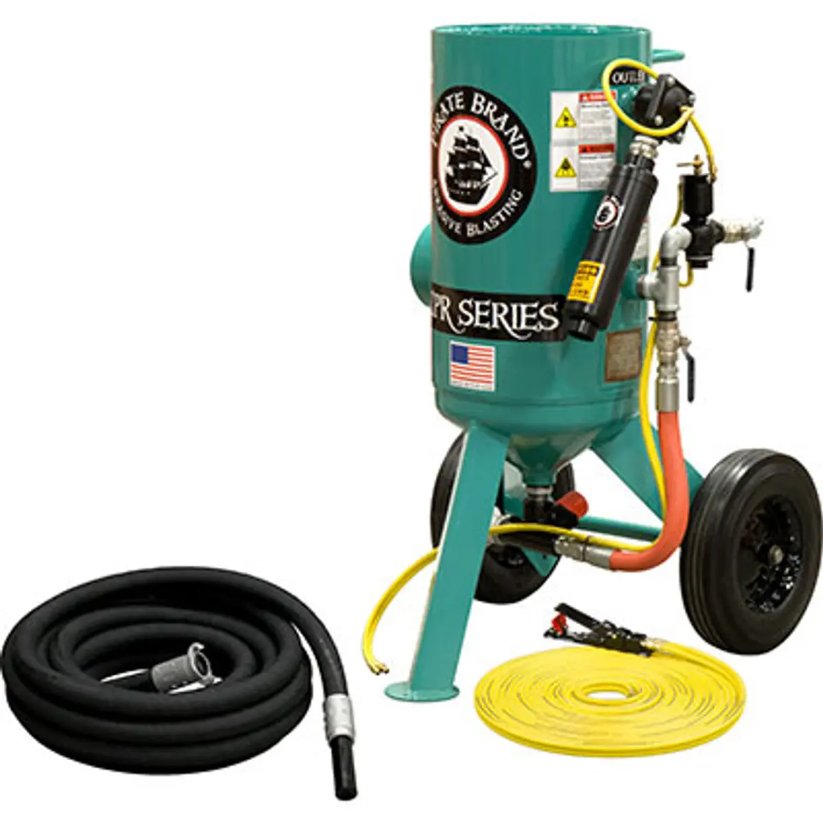 Pirate Brand, C-Series, 3 Cu Ft., Bronze Blasting Package - Blast Pot, Portable, Pressure Release System, Pneumatic Controls W/Mpv Metering Valve 1