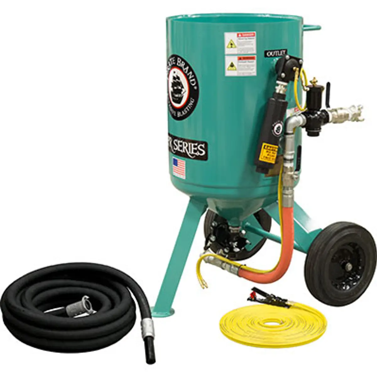 Pirate Brand, C-Series, 6 Cu Ft., Bronze Blasting Package - Blast Pot, Portable, Pressure Release System, Pneumatic Controls W/Amv Ii™ Metering Valve 1