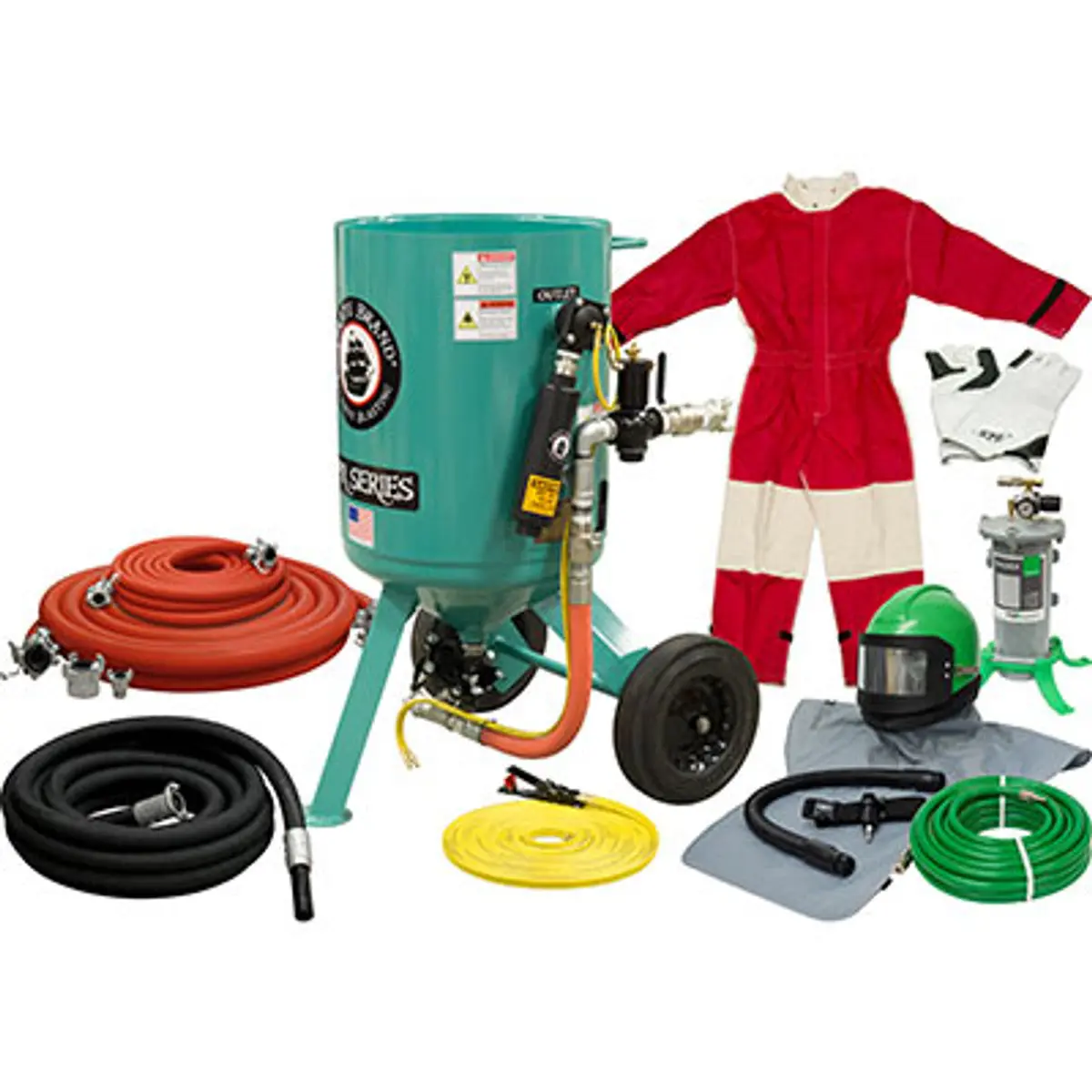 Pirate Brand, C-Series, 6 Cu Ft., Gold Blasting Package - Blast Pot, Portable, Pressure Release System, Pneumatic Controls W/Amv Ii™ Metering Valve 1
