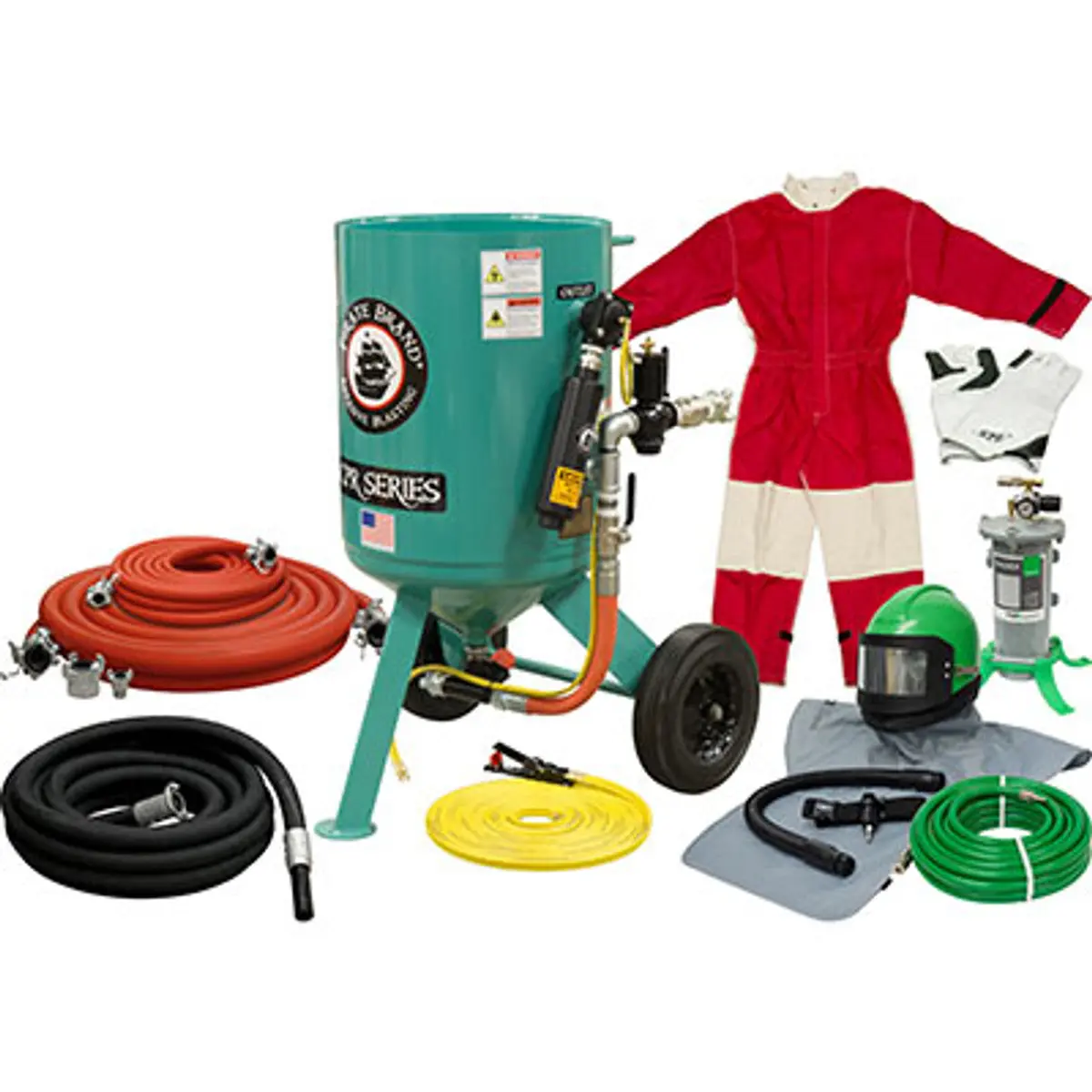 Pirate Brand, C-Series, 6 Cu Ft., Gold Blasting Package - Blast Pot, Portable, Pressure Release System, Pneumatic Controls W/Mpv Metering Valve 1