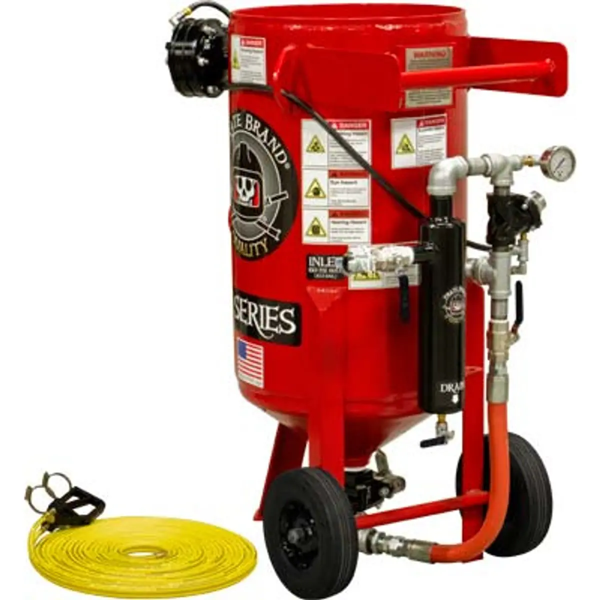 Pirate Brand, E-Series, 3.5 Cu Ft., Base Blasting Package - Blast Pot, Portable, Pressure Release System, Pneumatic Controls 1