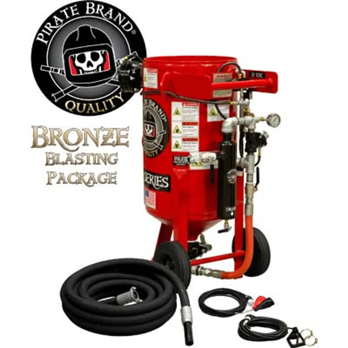 Pirate Brand, E-Series, 3.5 Cu Ft., Bronze Blasting Package - Blast Pot, Portable, Pressure Release System, 12Vdc Electric Controls 1