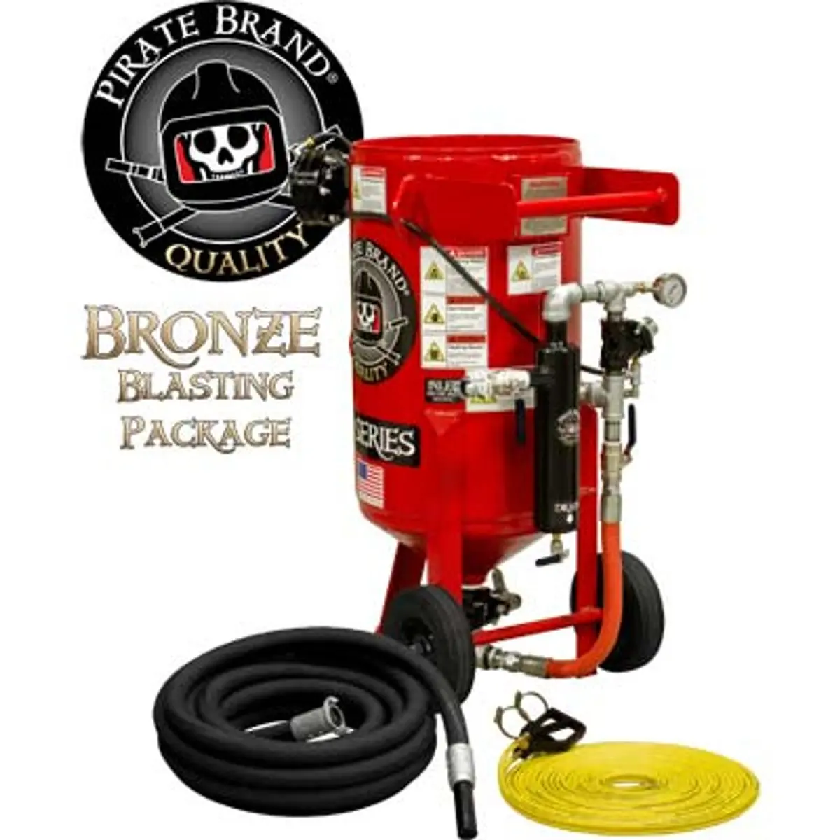 Pirate Brand, E-Series, 3.5 Cu Ft., Bronze Blasting Package - Blast Pot, Portable, Pressure Release System, Pneumatic Controls 1