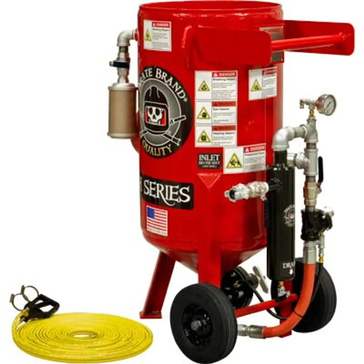 Pirate Brand, E-Series, 3.5 Cu Ft., Base Blasting Package - Blast Pot, Portable, Pressure Hold System, Pneumatic Controls 1