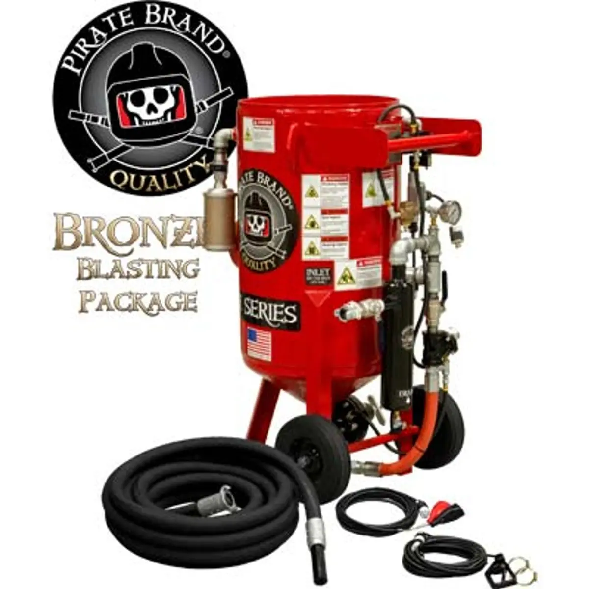 Pirate Brand, E-Series, 3.5 Cu Ft., Bronze Blasting Package - Blast Pot, Portable, Pressure Hold System, 12Vdc Electric Controls 1