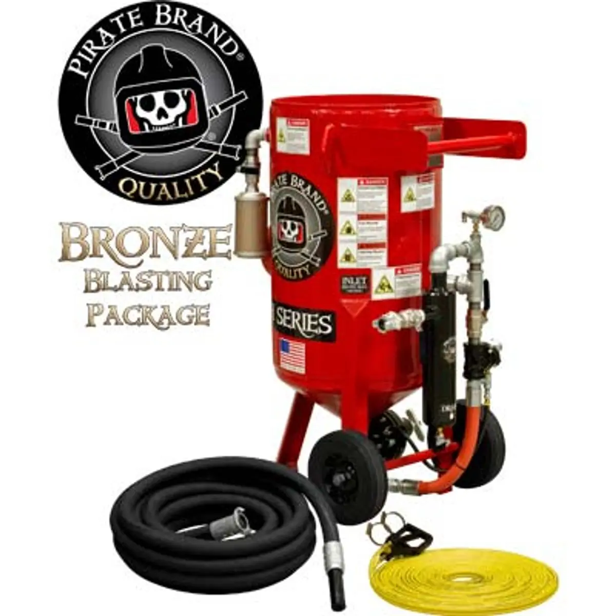 Pirate Brand, E-Series, 3.5 Cu Ft., Bronze Blasting Package - Blast Pot, Portable, Pressure Hold System, Pneumatic Controls 1