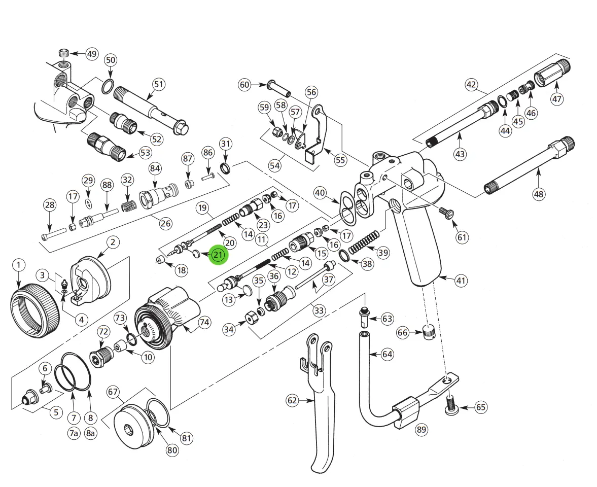 Binks 102-2421 Catalyst Packing; Gel Coat Gun 1