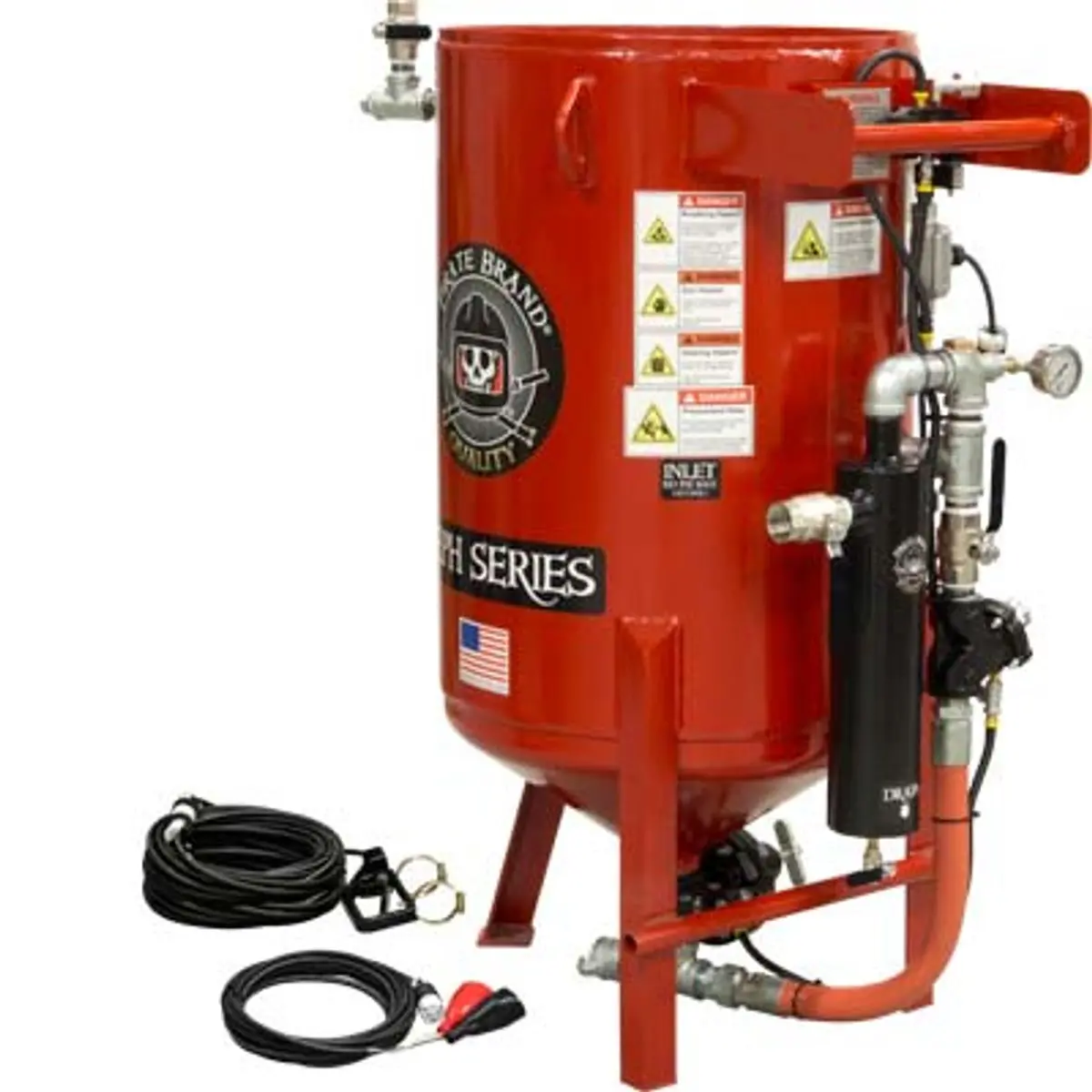 Pirate Brand, E-Series, Blast Room Series, 6.5 Cu Ft., Blast Pot, Stationary, Pressure Hold System, 12Vdc Electric Controls 1