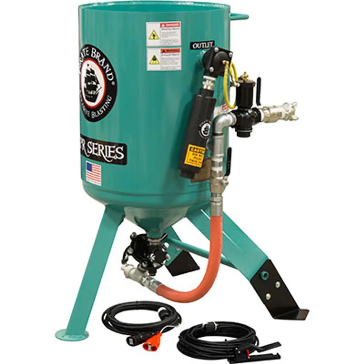 Pirate Brand, C-Series, 6 Cu Ft., Blast Pot, Stationary, Pressure Release System, 12Vdc Electric Controls W/Amv Ii™ Metering Valve 1