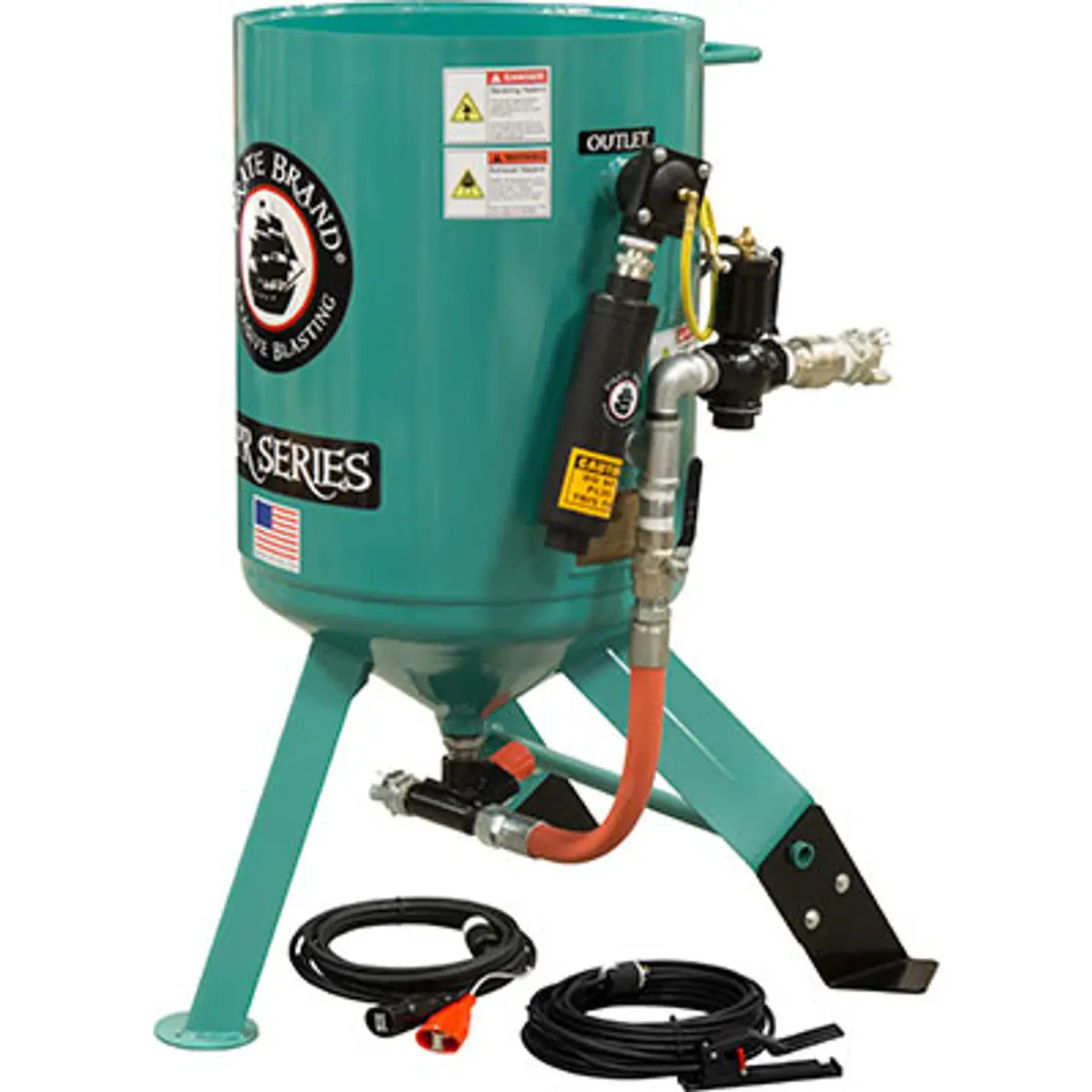Pirate Brand, C-Series, 6 Cu Ft., Blast Pot, Stationary, Pressure Release System, 12Vdc Electric Controls W/Mpv Metering Valve 1