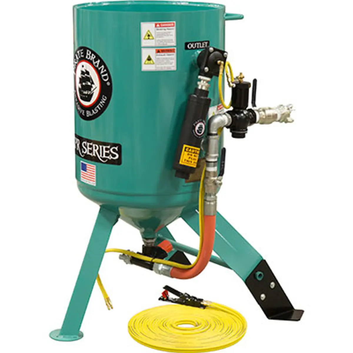 Pirate Brand, C-Series, 6 Cu Ft., Base Blasting Package - Blast Pot, Stationary, Pressure Release System, Pneumatic Controls W/Mpv Metering Valve 1