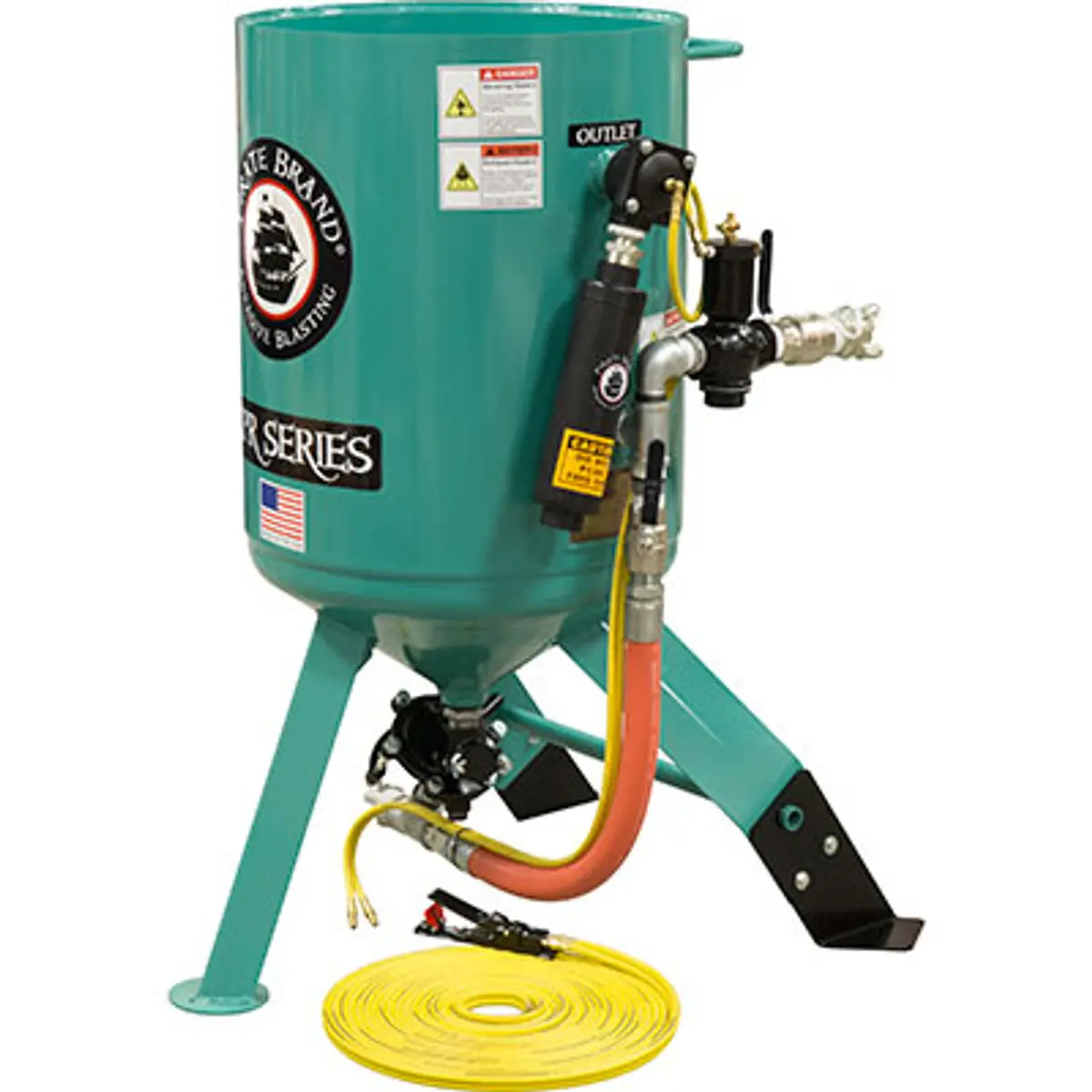 Pirate Brand, C-Series, 6 Cu Ft., Base Blasting Package - Blast Pot, Stationary, Pressure Release System, Pneumatic Controls W/Amv Ii™ Metering Valve 1