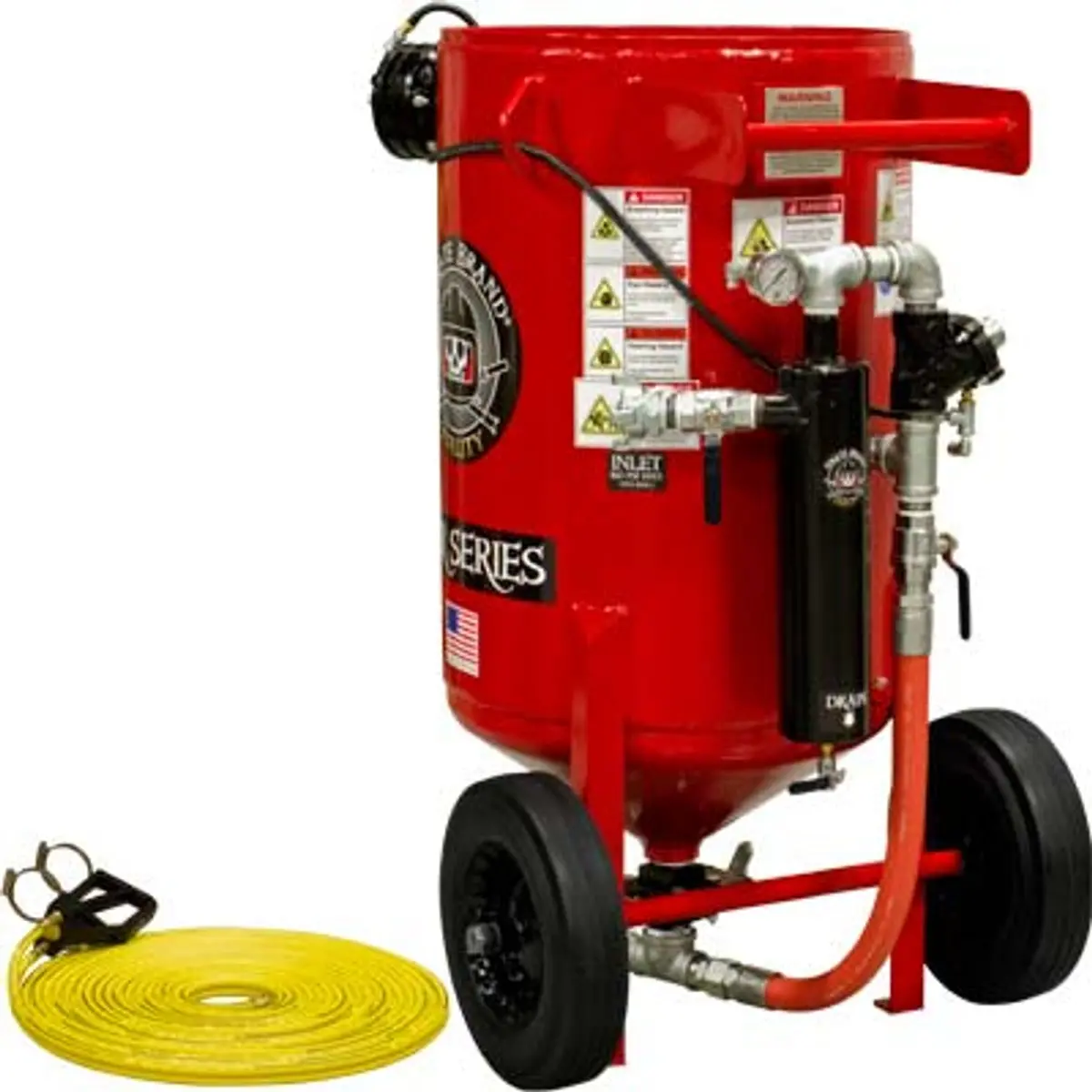 Pirate Brand, E-Series, 6.5 Cu Ft., Base Blasting Package - Blast Pot, Portable, Pressure Release System, Pneumatic Controls 1