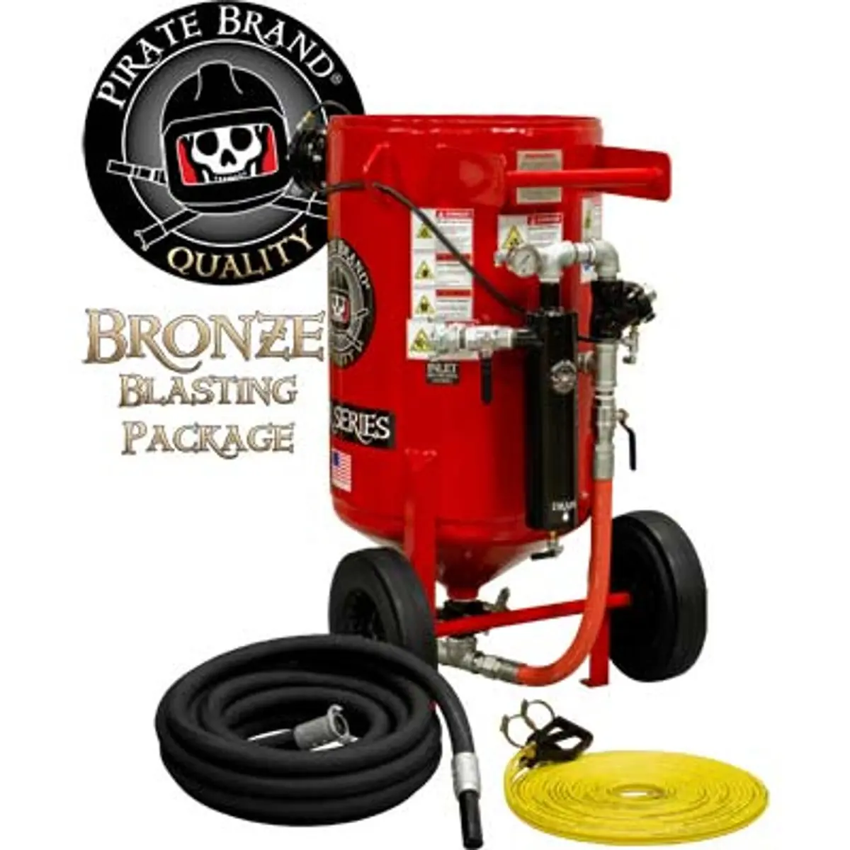 Pirate Brand, E-Series, 6.5 Cu Ft., Bronze Blasting Package - Blast Pot, Portable, Pressure Release System, Pneumatic Controls 1