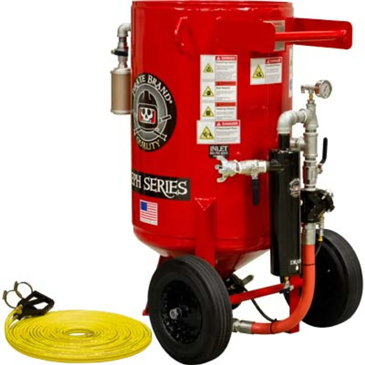 Pirate Brand, E-Series, 6.5 Cu Ft., Base Blasting Package - Blast Pot, Portable, Pressure Hold System, Pneumatic Controls 1