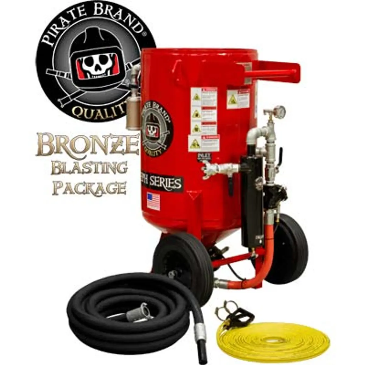 Pirate Brand, E-Series, 6.5 Cu Ft., Bronze Blasting Package - Blast Pot, Portable, Pressure Hold System, Pneumatic Controls 1