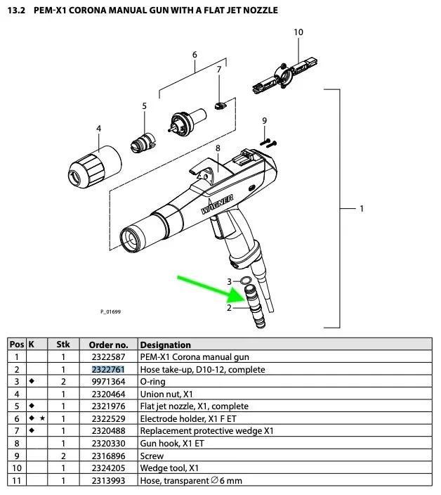 Wagner Pem-X1 Hose Connector Assy D10-D12 ( Part# 2322761 ) 1