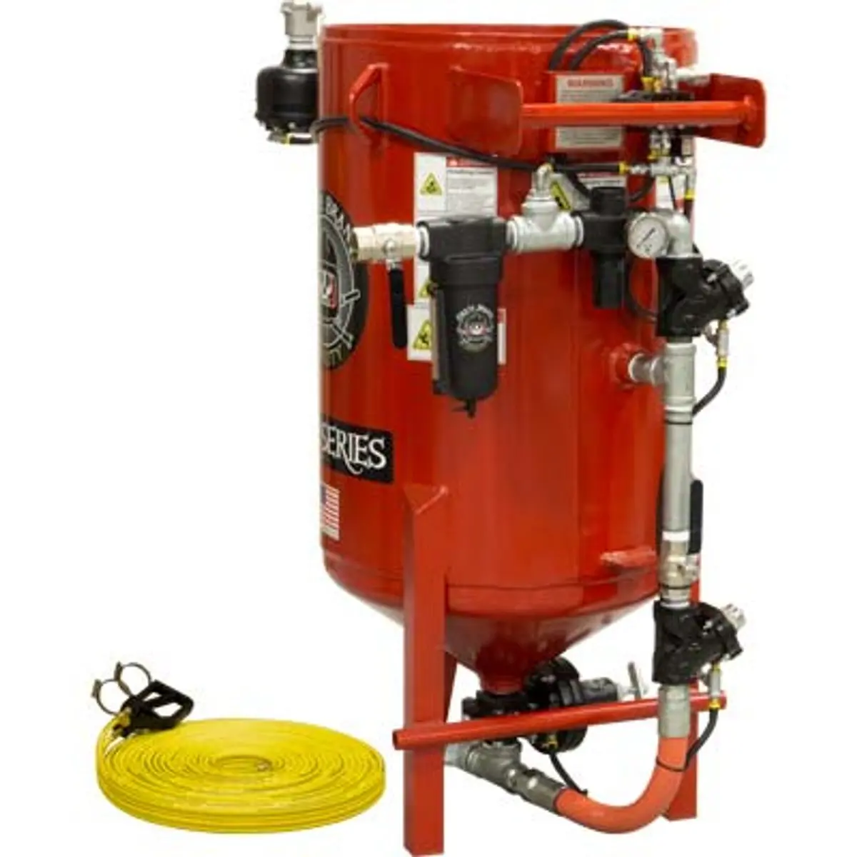 Pirate Brand, E-Series, Blast Room Series, 6.5 Cu Ft., Blast Pot, Stationary, Pressure Release System, Pneumatic Controls 1
